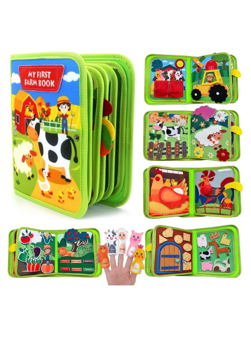 Oasisgalore Montessori Busy Book for Toddlers 1-3, Farm Quiet Activity Books for Kids, Boys Girls Gift - Image 1
