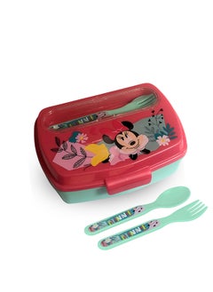 Disney Stor Funny Sandwich Box With
Cutlery Minnie Mouse Being More
Minnie  - Image 1