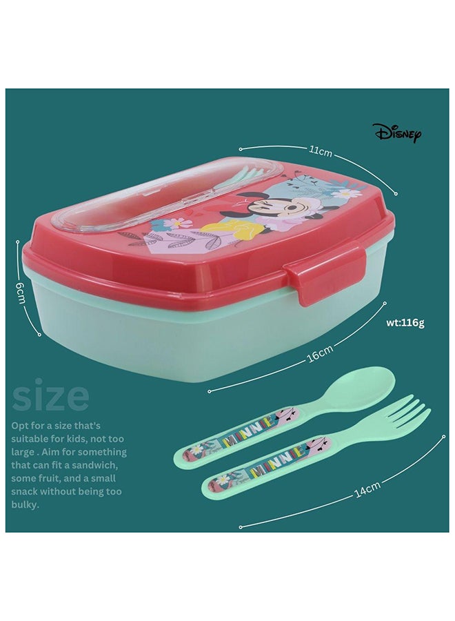 Disney Stor Funny Lunch Box With
Cutlery Minnie Mouse Being More
Minnie  - Image 3
