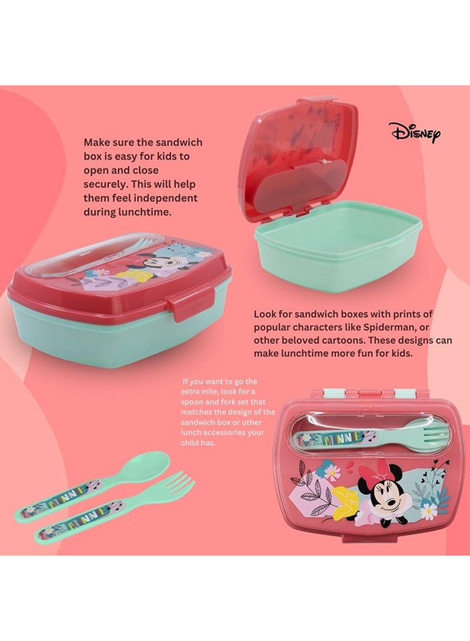 Disney Stor Funny Lunch Box With
Cutlery Minnie Mouse Being More
Minnie  - Image 4