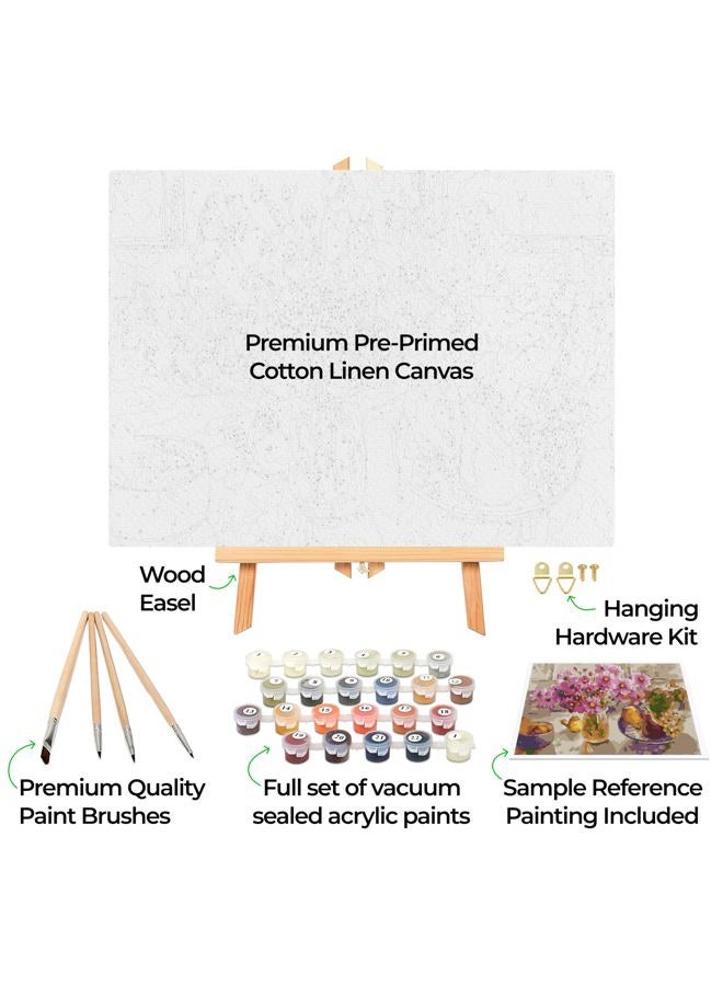 Ledgebay Paint by Numbers for Adults: Beginner to Advanced Number Painting Kit - Fun DIY Adult Arts and Crafts Projects - Kits Include - Cosmos from The Garden 12" x 16" Framed Cosmos From the Garden - Image 2