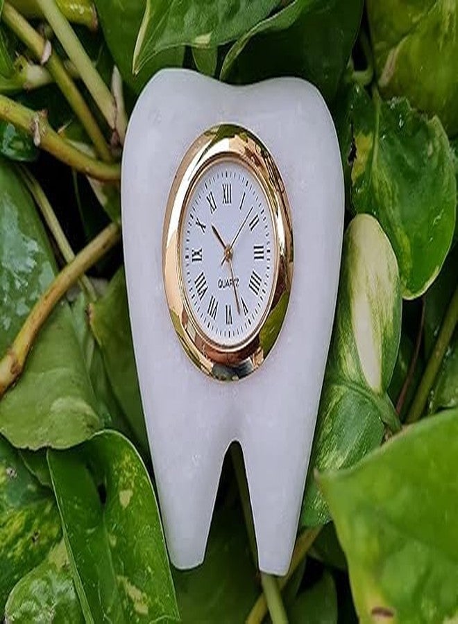 IMAGICART Tooth Shape Marble Table Clock (Dentist Clock) - Unique Design Decorative Showpiece, for Dentists, Stylish and Functional Home Decor, Ideal for Clinics and Offices - Image 5