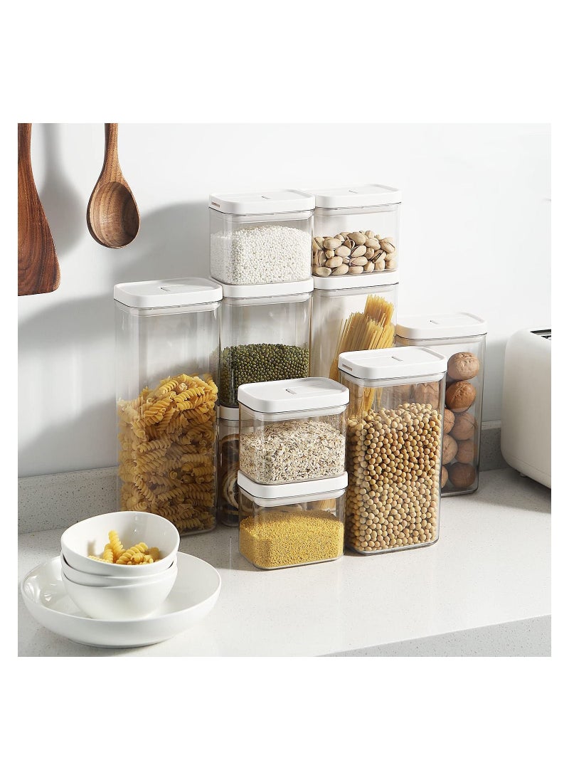 GGEROU - Airtight Food Storage Containers Set with Lock Lids, Set of 4, Pantry Organization Plastic Storage Jar Storage Tank for Cereal,Coffee,Sugar 1800ml - Image 1