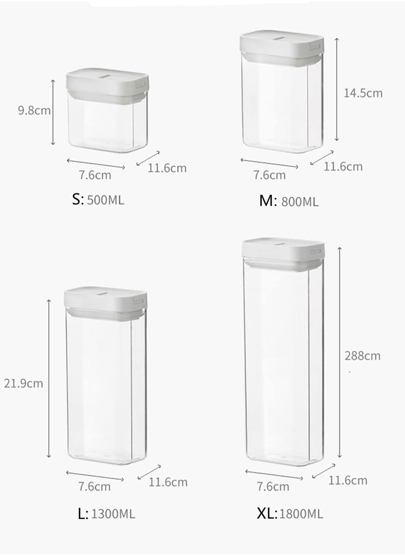 GGEROU - Airtight Food Storage Containers Set with Lock Lids, Set of 4, Pantry Organization Plastic Storage Jar Storage Tank for Cereal,Coffee,Sugar 1800ml - Image 1