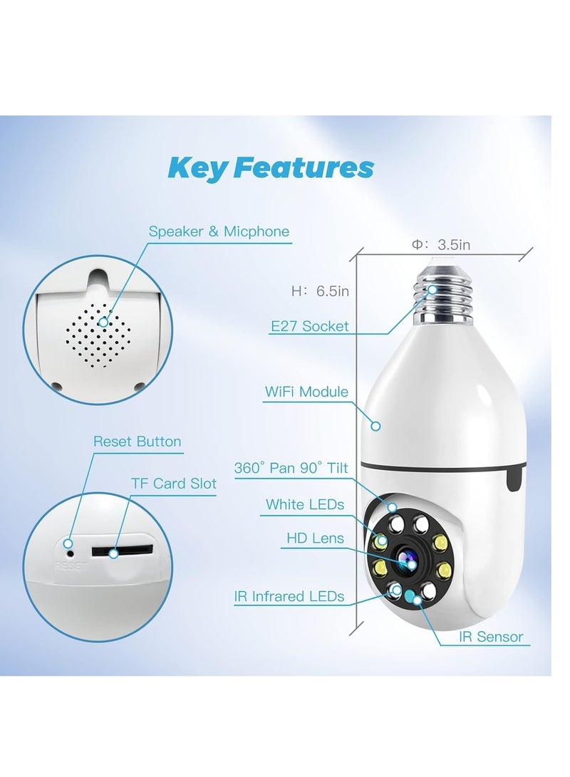 Wireless Security Camera Indoor, 360° Panoramic Camera, Full HD 1080P Home Camera, 5GHz WiFi Camera, Dome Surveillance Cameras for Home, Baby, Pet Monitor - Image 2