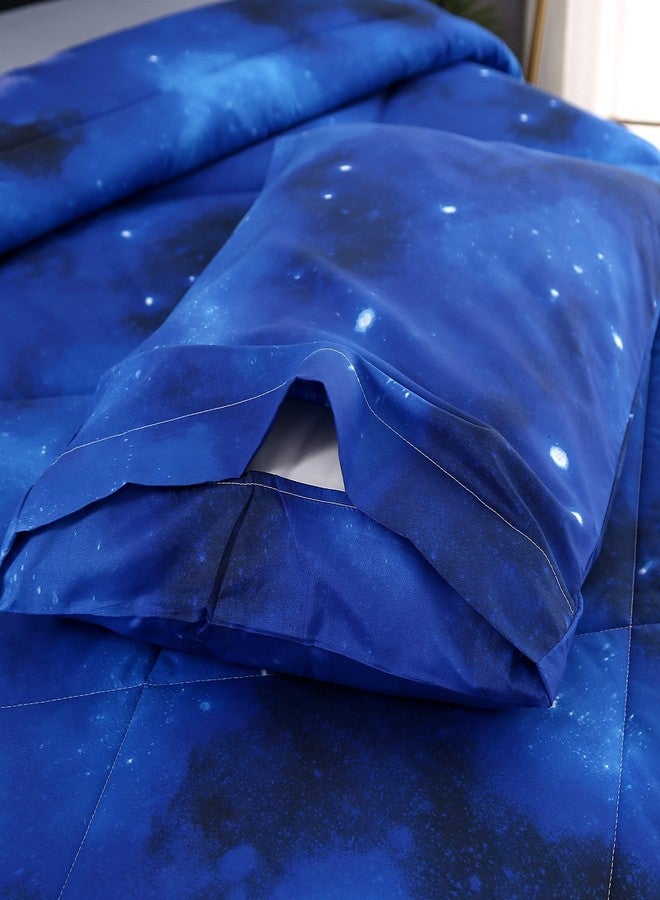 SDIII 3PCS Blue Galaxy Comforter Set Twin, Soft Microfiber Lightweight Space Comforter Twin, Galaxy Bedding Quilt Set for Boys Girls Kids and Teens - Image 5