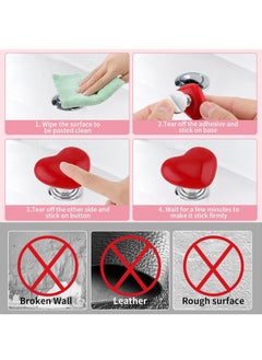 Generic 4 Toilet Tank Buttons, Heart-Shaped Toilet Press Long Nails For Women (Color)  - Image 4