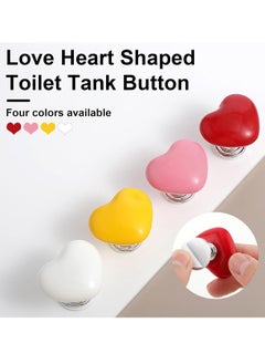 Generic 4 Toilet Tank Buttons, Heart-Shaped Toilet Press Long Nails For Women (Color)  - Image 2