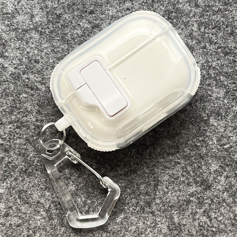 غطاء شفاف ناعم من السيليكون الشفاف لحماية سماعات الأذن لـ AirPods Pro و Pro 2 باللون الأبيض - Image 1