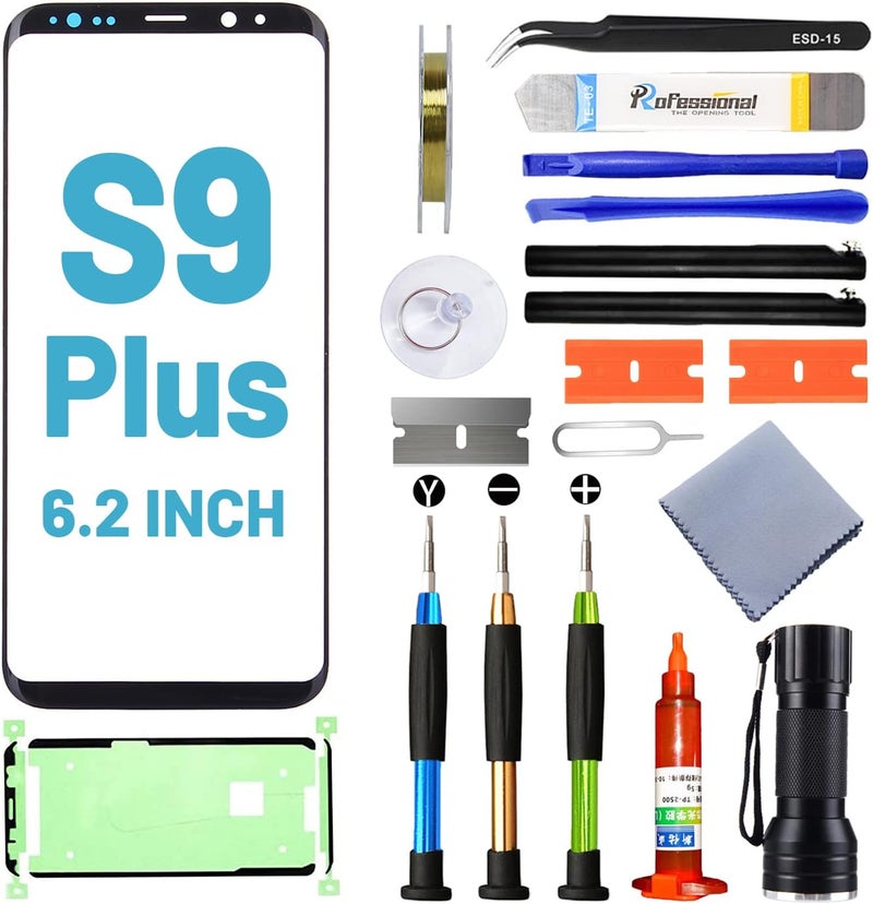 Tpyag Store استبدال الشاشة لجهاز سامسونج جالاكسي S9 بلس، شاشة بديلة لسلسلة جالاكسي S9 بلس بحجم 6.2 بوصة، مجموعة إصلاح الشاشة مع لاصق مقاوم للماء (بدون OLED و شاشة اللمس)  - Image 1
