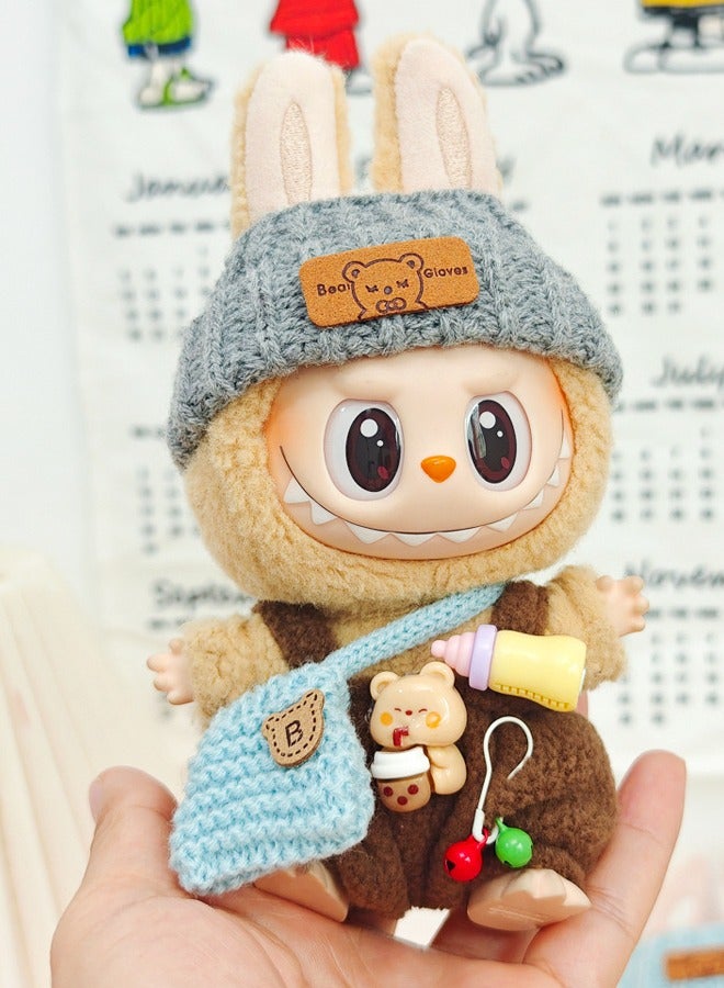 3-Pieces Labubu Multicolor Dolls Clothes Accessories Casual Style Outfit for Pretend Play Doll Clothing Set and Exquisite Accessories Bundle for Kids Play - Image 1