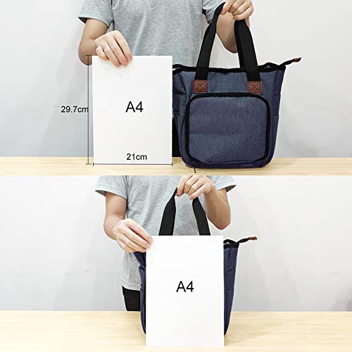 SumDirect Yarn Bag, Knitting Organizer Tote Bag Portable Storage Bag for Yarns, Carrying Projects, Knitting Needles, Crochet Hooks, Manuals and Other Accessories (Blue) - Image 5