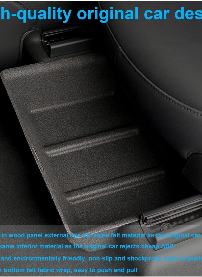 Under Seat Storage Box Organizer Tray for Tesla Model Y 2022 2021 2016-2020, Compatible with Tesla Model Y Accessories, Hidden Tray Under Car Seat Storage (Original Felt Texture)