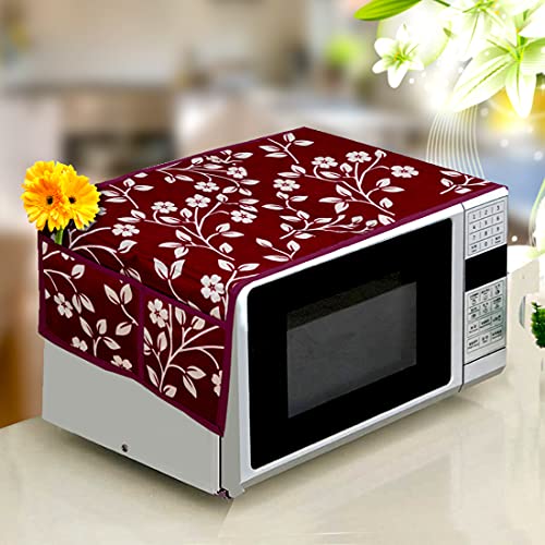 KANUSHI Industries® Fridge Covers/Refrigerator Cover + 1 Pc Microwave/Oven Cover for Top (Color- Maroon)(Copy-FRI+Micro-Maroon-Raj) - Image 3