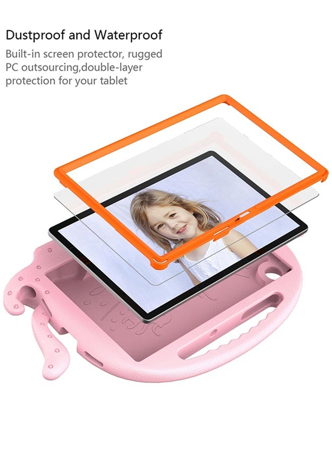 SUNDAREE جراب تابلت لجهاز سامسونج جالاكسي تاب A9 مقاس 8.7 بوصة، غطاء واقٍ خفيف الوزن ومقاوم للصدمات ومتين مع مسند للأطفال والبنات، أخطبوط وردي - Image 3