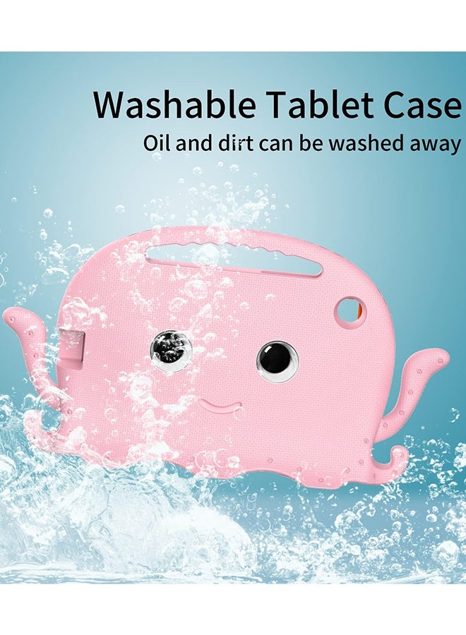 SUNDAREE جراب تابلت لجهاز سامسونج جالاكسي تاب A9 مقاس 8.7 بوصة، غطاء واقٍ خفيف الوزن ومقاوم للصدمات ومتين مع مسند للأطفال والبنات، أخطبوط وردي - Image 5