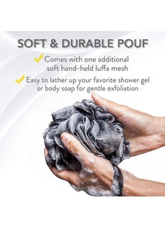 Garlo Loofah Back Scrubber with Bamboo Charcoal ,Loofah Sponge with Long Handle for Shower | Exfoliating Luffa Bath Sponge for Body & Back  - Image 4