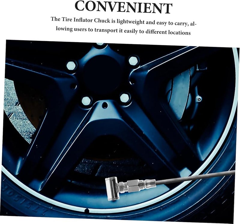 Hand Cranked Portable Tire Inflator Air Chuck with Flow Control Valve - Image 5