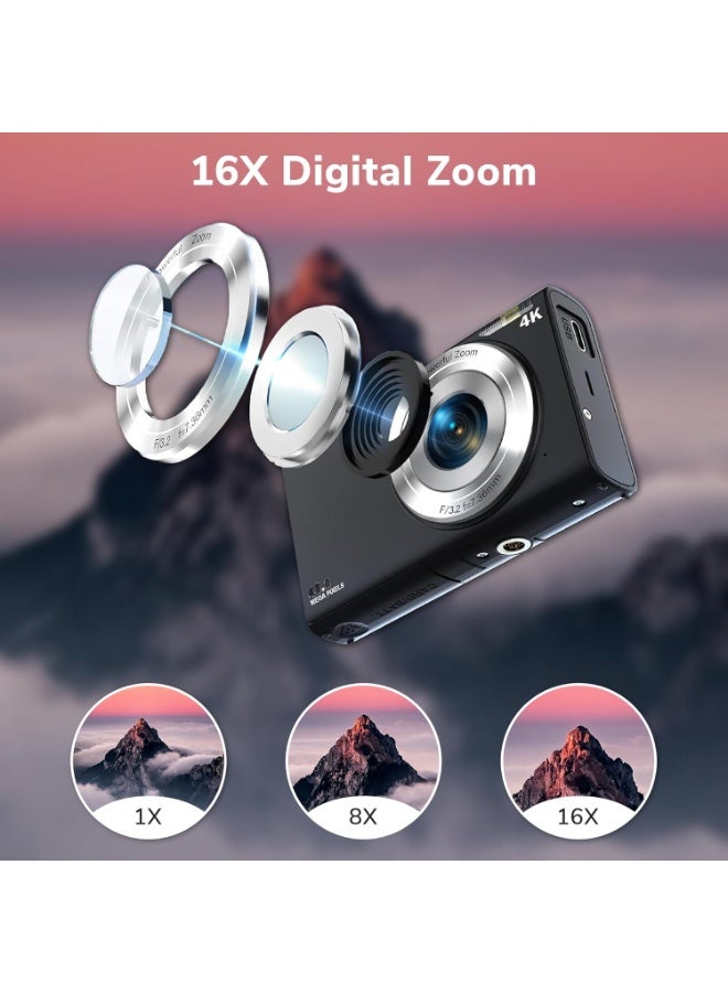 PROMAGE PROMAGE PC105 Digital Camera 48MP – Purple, 1080p Video, 2.4″ LCD Screen, 16X Digital Zoom, USB Rechargeable - Image 4