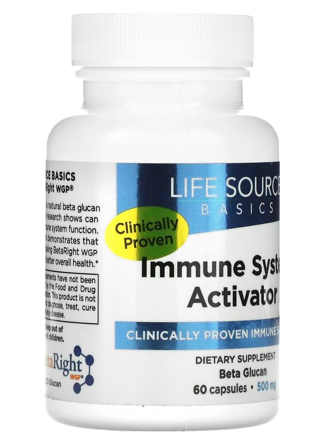 Life Source Basics (WGP Beta Glucan) Immune System Activator 500 mg 60 Capsules  - Image 2