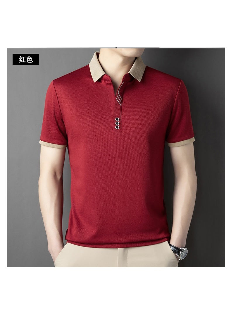 GOCO Light Luxury Short Sleeved Men's Summer Fashion Striped Design Soft Golf Top Breathable Casual T-shirt - Image 3