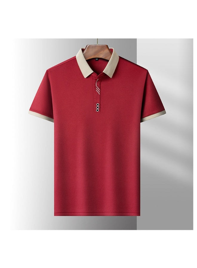 GOCO Light Luxury Short Sleeved Men's Summer Fashion Striped Design Soft Golf Top Breathable Casual T-shirt - Image 1