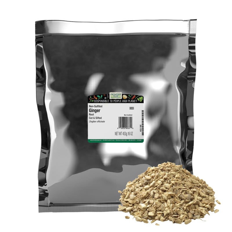 Frontier Co-op Frontier Coop Ginger Root 1lb  Chopped and Sifted Dried Chunks for Loose Leaf Ginger Root Tea Powder Capsules Supplements Extract - Image 3