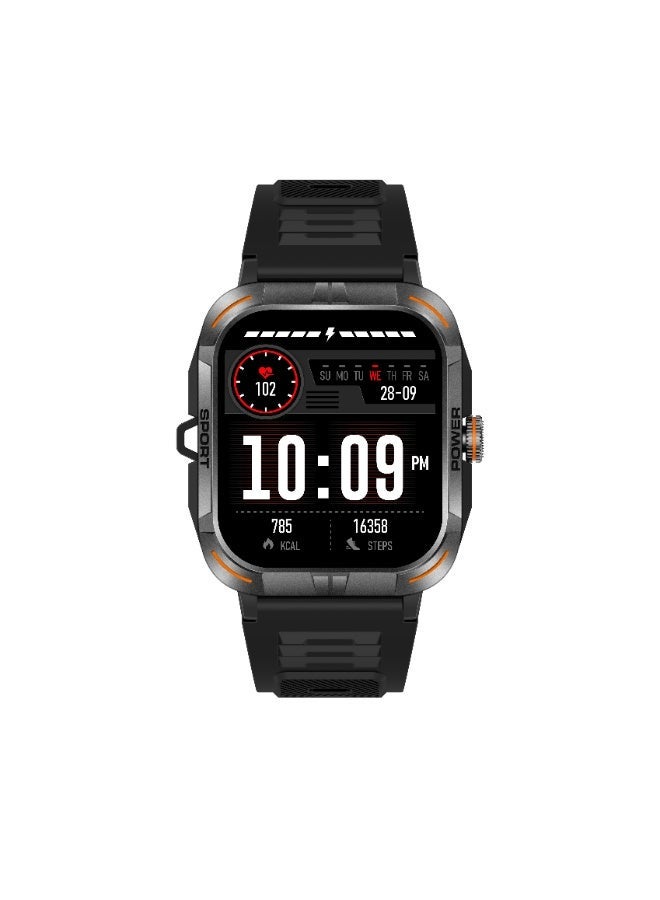 ساعة ذكية للرجال باللون الأسود، شاشة AMOLED مقاس 1.97 بوصة، تدعم الاتصال عبر البلوتوث، ومراقبة النوم، ومتوافقة مع أنظمة Android وiOS، وأكثر من 100 وضع رياضي، عداد الخطوات، ومقاومة للماء IP67. - Image 5