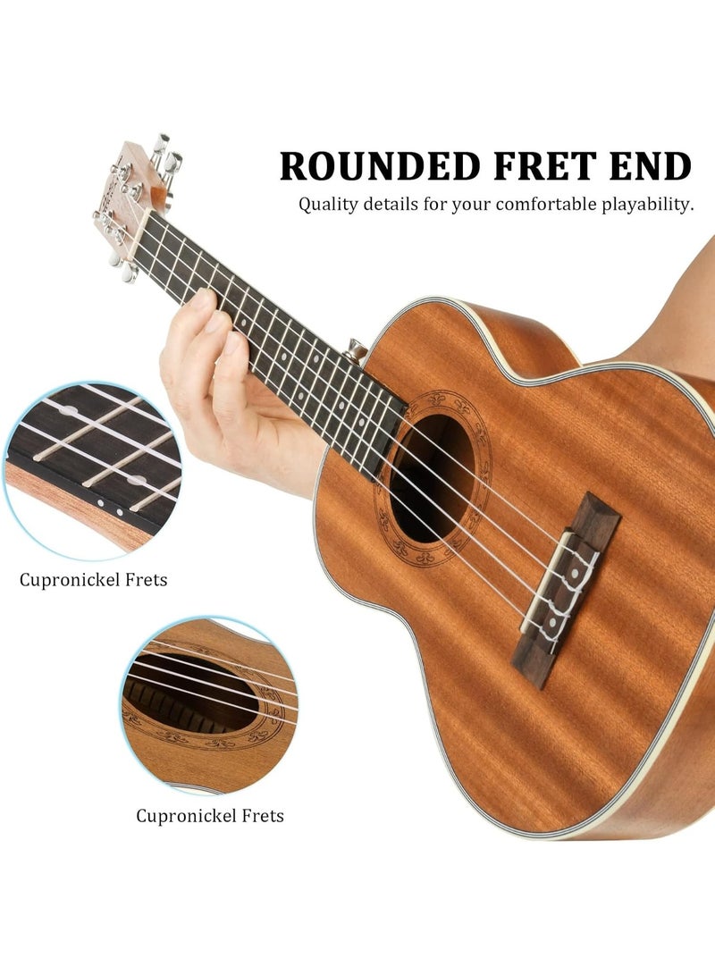 AIWANTO 21-Inch Soprano Ukulele – Professional Mahogany Hawaiian Uke for Kids & Beginners, Complete Starter Kit with Gig Bag, Tuner, Strap, Picks & Extra Strings - Image 4