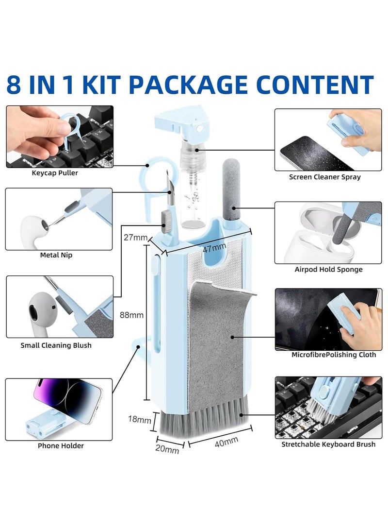 8 in 1 Multifunctional Electronic Cleaner kit - Keyboard Cleaning Kit, Laptop Cleaner with Brush, Electronic Cleaning Tool for Airpods pro/Laptop/Phone/Computer/Screen,Blue  - Image 2