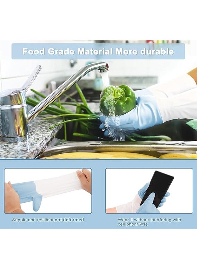 3 Pair Household Cleaning Gloves , Reusable Kitchen Dishwashing Gloves with Silicone material, Waterproof, Non Slip, Rubber Cleaning Gloves,  Dishwashing Gloves, Gradient Blue Color Kitchen Gloves for Hand and Finger Health Protection - Image 5