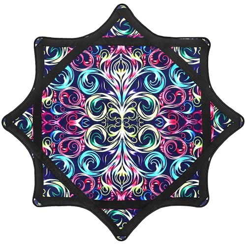 oazoxcx Beginner to Pro Spinning Cloth Flow Toy  Colorful Juggling Prop 244 Inch 300 Grams Flow Star Style Paisley Pattern - Image 1