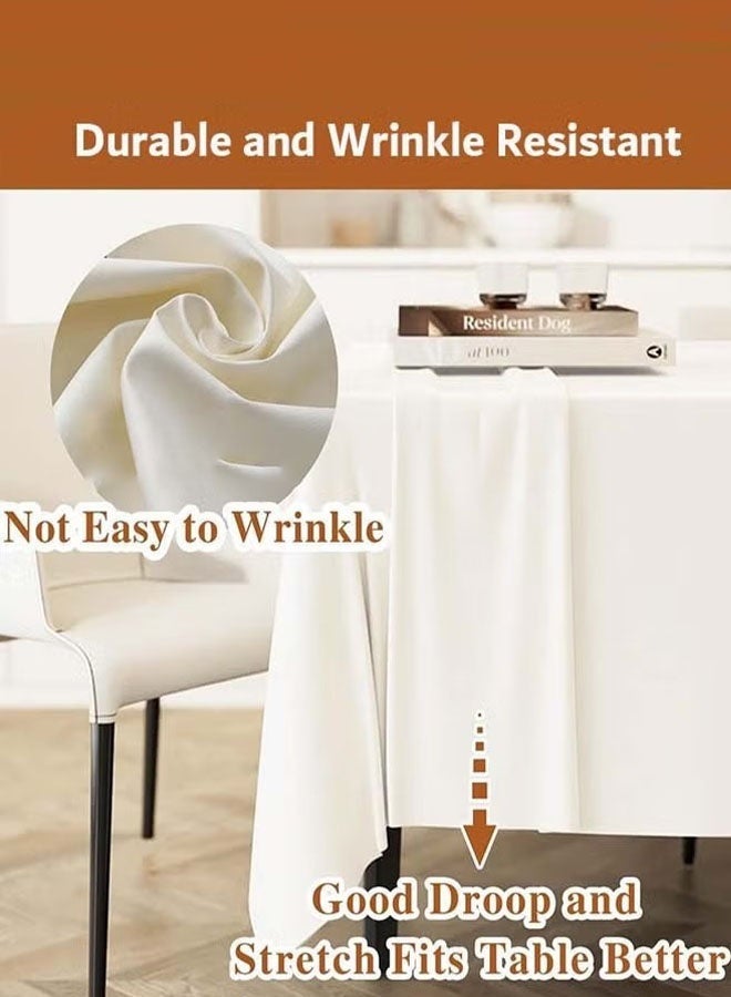 إيليلي مفرش طاولة من جلد الحمل، مقاس 140*200 سم، مقاوم للماء، مقاوم للتجاعيد، غطاء مكتب مقاوم للماء والزيت لغرفة الطعام - Image 4