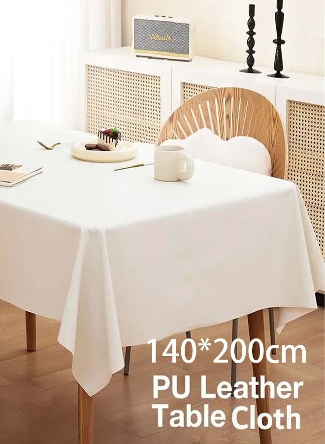 إيليلي مفرش طاولة من جلد الحمل، مقاس 140*200 سم، مقاوم للماء، مقاوم للتجاعيد، غطاء مكتب مقاوم للماء والزيت لغرفة الطعام - Image 2