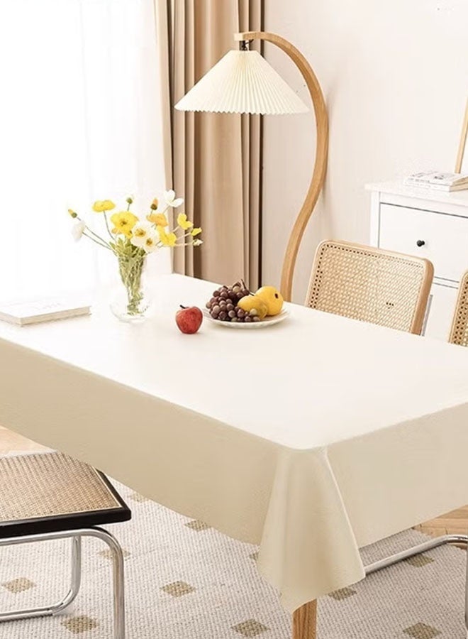 إيليلي مفرش طاولة من جلد الحمل، مقاس 140*200 سم، مقاوم للماء، مقاوم للتجاعيد، غطاء مكتب مقاوم للماء والزيت لغرفة الطعام - Image 1