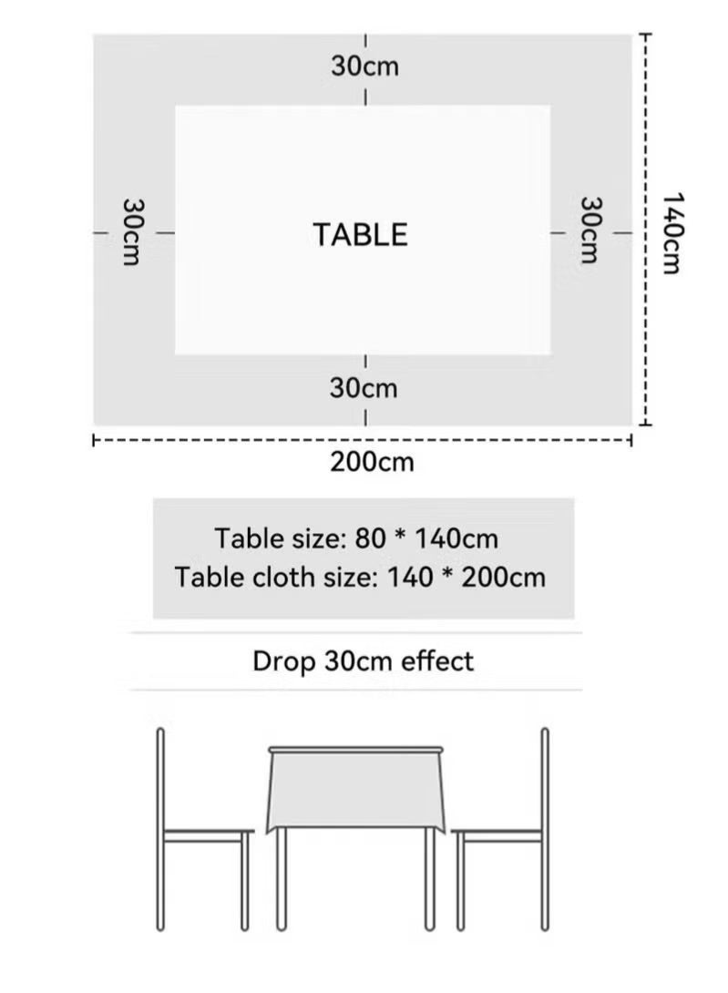 إيليلي مفرش طاولة من جلد الحمل، مقاس 140*200 سم، مقاوم للماء، مقاوم للتجاعيد، غطاء مكتب مقاوم للماء والزيت لغرفة الطعام - Image 5