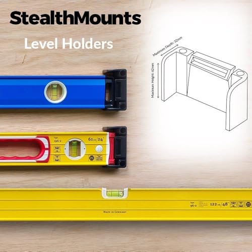 StealthMounts Yellow Universal Level Holder | Locking Level Mounts | 2 Pack | Fits All Brands | Perfect for Level Storage - Image 2
