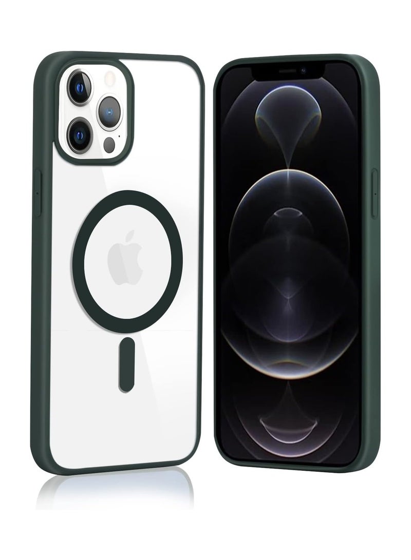 Y&D for iPhone 12 Pro Max Case Clear Magsafe Slim Cover, Ultra-Thin Shockproof and Anti-Yellow Transparent Protective Cover Compatible for Apple iPhone 12 Pro Max 6.7 inch - Green - Image 1