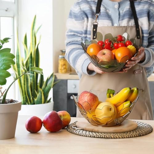 SAJANI Transparent Petal Shaped Fruit Basket, Creative Flower Cutout Fruit Bowl, Decorative Fruit Tray for Vegetables, Snacks, Bread, Fruits, and Candy (Multicolor) (Pack of 1) (Fruit Basket) - Image 5