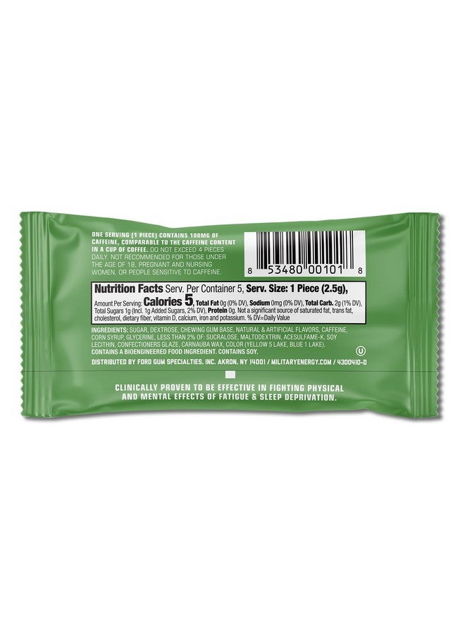 MEG - Military Energy Gum | 100mg of Caffeine Per Piece + Increase Energy + Boost Physical Performance + Spearmint 24 Pack (120 Count) - Image 4