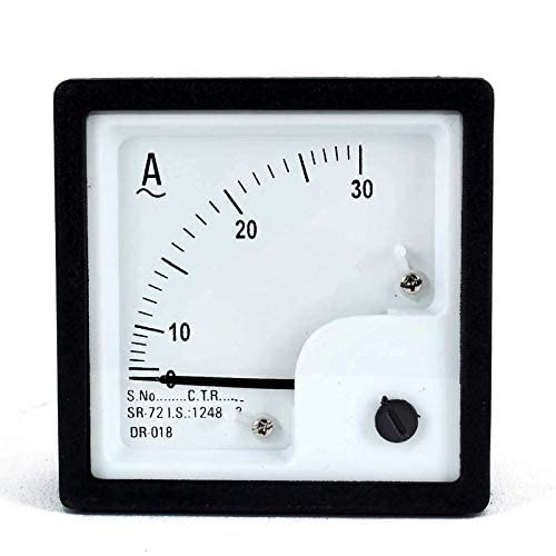 ESPtronics Analog Ampere Meter 030A 72mm Ac for Home Monitor Panel Indicator Stabilizer Switch Board Analog Volt Meter 030A 72mm Square Type Analog Ampere Meter AC 0 to 30 Ampere  - Image 1