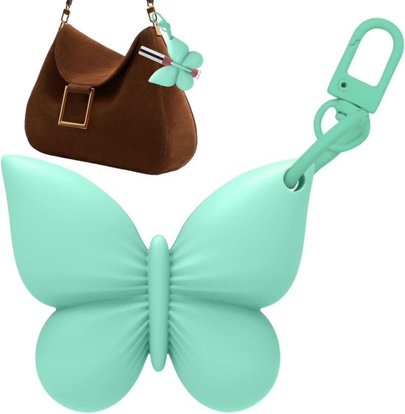 Lip Gloss Keychain Holder,Cute Butterfly Shape Soft Sleeve - Silicone Lip Balm Keychain | for Women Lady Girlfriend Grandma - Image 1