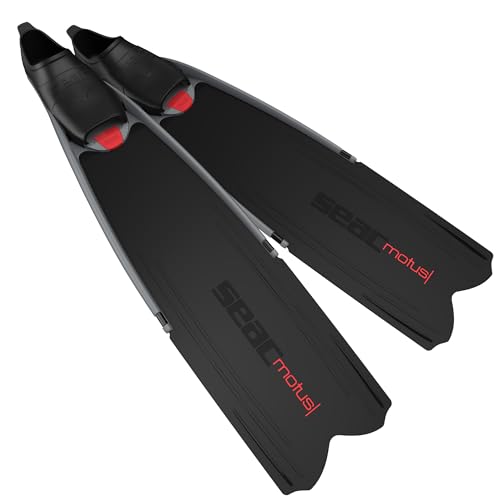 Seac Motus Freediving Fins - Black, 47/48 - Image 1