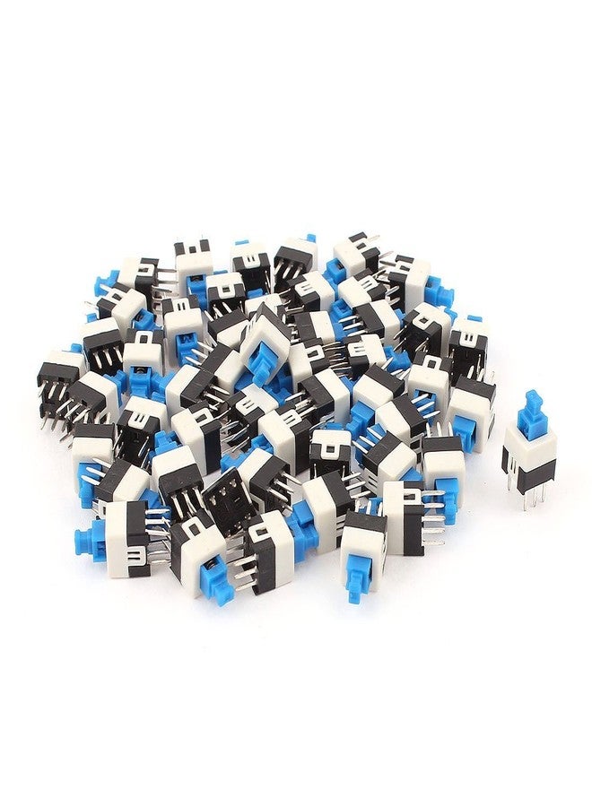 Universal Hub 7x7mm 6-Pin Latching Push Button Switch, DPDT Self-Locking Tactile Power Switch, 250V AC 30V DC 0.1A, PCB Mount Mini Push Button for DIY Projects Pack of (5) - Image 3