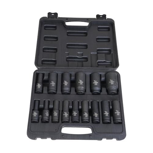 Elephant 1/2 Inch Square Drive Deep Impact Socket Set 6-Point Thin Wall 78 mm Length Set of 15 - Image 5