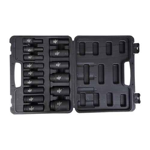 Elephant 1/2 Inch Square Drive Deep Impact Socket Set 6-Point Thin Wall 78 mm Length Set of 15 - Image 4
