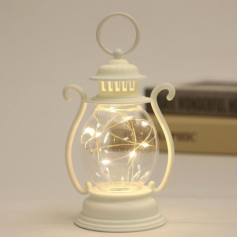 فانوس LED كلاسيكي أبيض يعمل بالبطارية، مصباح طاولة عتيق للاستخدام بجانب السرير في الداخل أو في الفناء الخارجي - Image 2