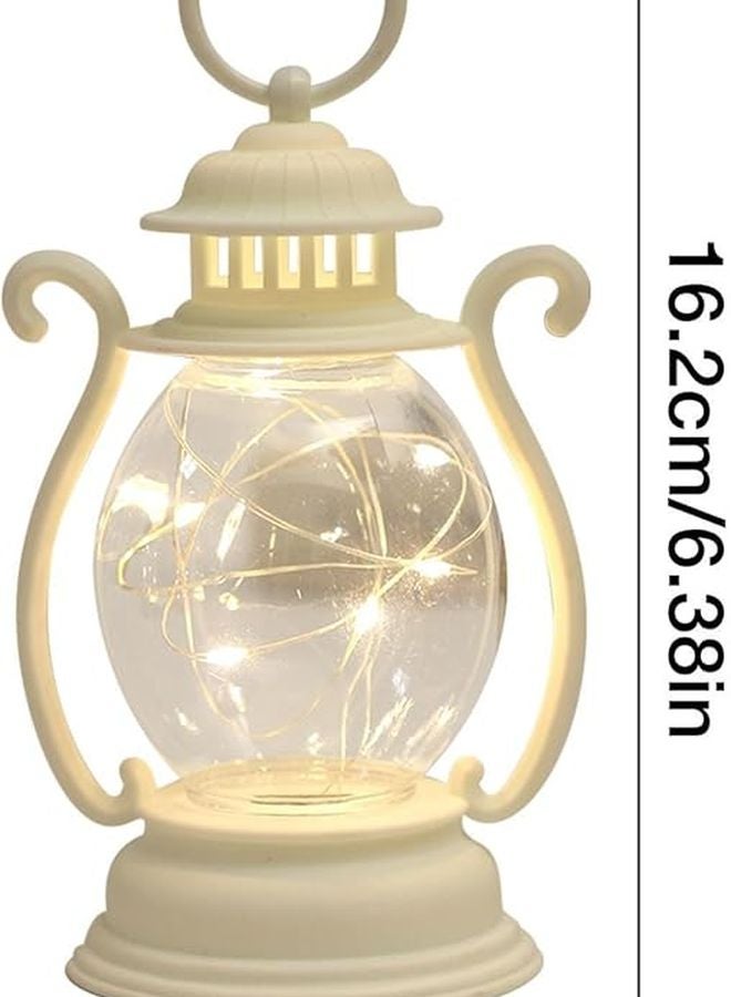 فانوس LED كلاسيكي أبيض يعمل بالبطارية، مصباح طاولة عتيق للاستخدام بجانب السرير في الداخل أو في الفناء الخارجي - Image 4