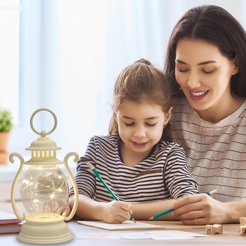 فانوس LED كلاسيكي أبيض يعمل بالبطارية، مصباح طاولة عتيق للاستخدام بجانب السرير في الداخل أو في الفناء الخارجي - Image 5