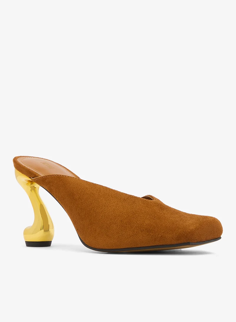 Jw Pei Brown Hannah Faux Suede Heels for Women | Best Price UAE